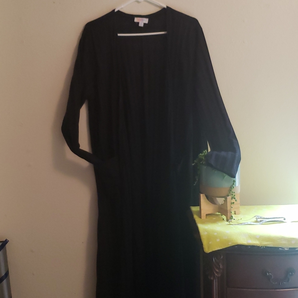 LuLaRoe Sarah true black wide-ribbed cardigan